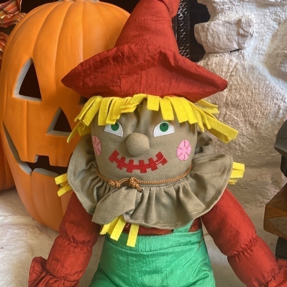 1993 VINTAGE SCARECROW SOFT AUTUMN FALL PLUSH 24"H by International Silver Co. - Picture 2 of 7